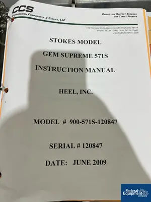 USED Stokes Stokes 571-S Gem Supreme Tablet Press, 50 Station