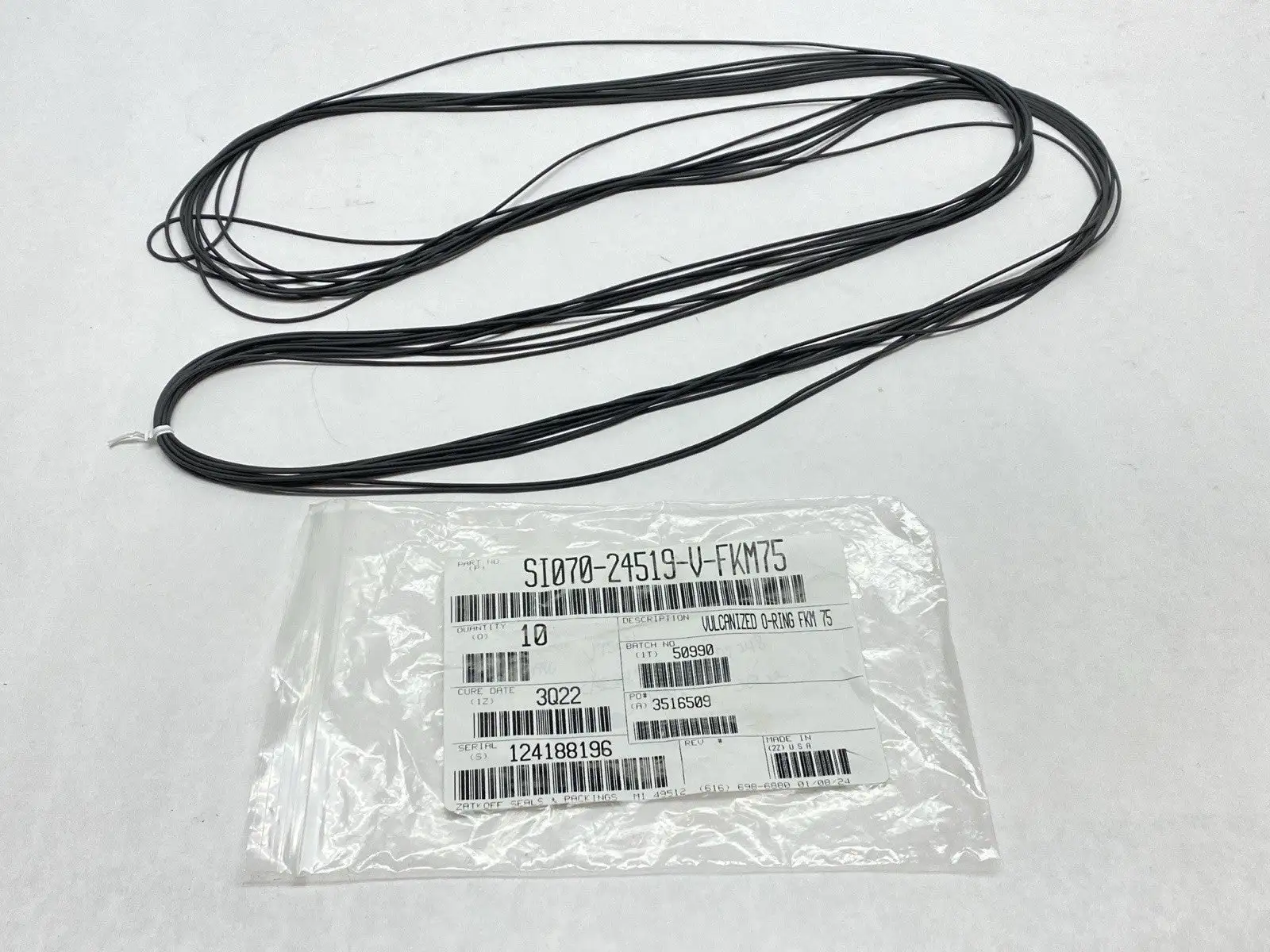 SI070-24519-V-FKM75 | Vulcanized O-Ring FKM-75 LOT OF 9 - New – Open box