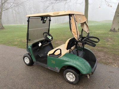 (1) 2019 E-Z-Go EFI golf cart with a Kawasaki gas engine, model 657061G01, includes canopy, fold-dow...