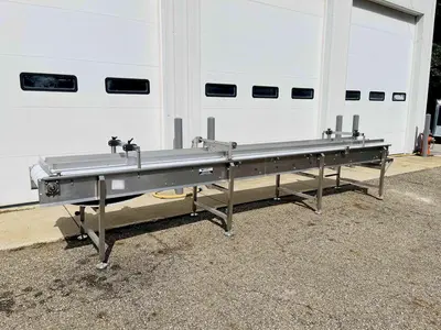 KleenLine 14.5ft Dual Belt Stainless Steel Flat Conveyor