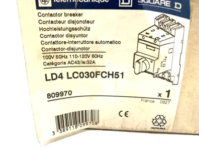 USED SQUARE D, TELEMECANIQUE, SCHNEIDER ELECTRIC INTEGRAL DOL CONTACTOR BREAKER