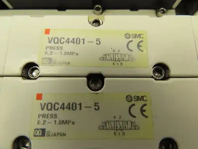 SMC VQC4401-5 Pneumatic Solenoid 4-Valve 5-Station Manifold Block w/EX600-SDN1A
