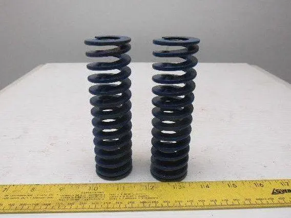 5" x 1-1/2" 3/4" Rod Die Spring 1/8" Thick Rectangular Wire Blue Lot Of 2