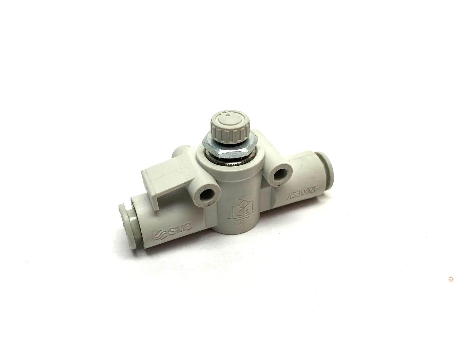 USED SMC PNEUMATIC IN-LINE FLOW CONTROL VALVE 5/16" OD