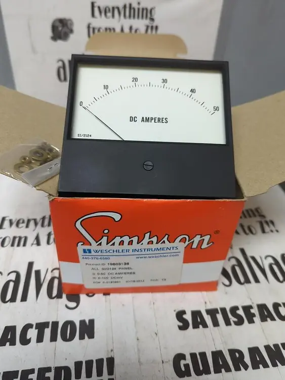 New | in-Stock SIMPSON 0-50 DC AMPERES Meters - Misc | Surplus Asset Holdings #1206842