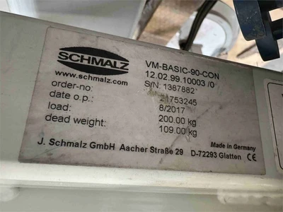 Used 2018 SCHMALZ VM-BASIC-90-CON Vacuum Lifts, Sheet Metal Lifters Florida US | MachineryMax #1423771