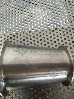 USED STAINLESS STEEL REDUCER W/ 3" TO 4" SANITARY FITTINGS