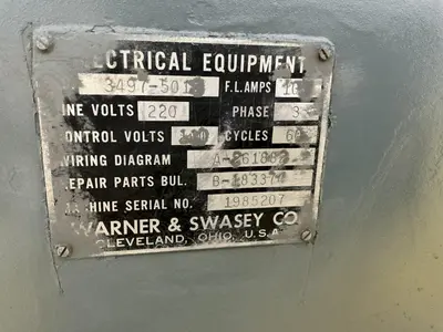 2A WARNER & SWASEY MODEL #M-3470 CROSS SLIDING TURRET LATHE: YOBRO #25009