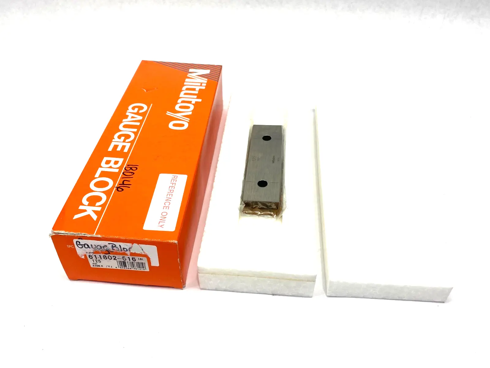USED MITUTOYO RECTANGULAR GAGE BLOCK 125MM ASMEK/YJ