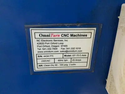 Used OMNITURN CNC MACHINES GT75 CAXIS CNC Lathes Ohio US | HGR 24 #1406117