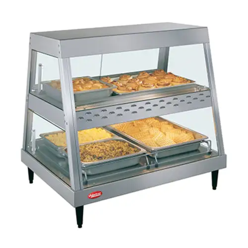 Hatco GRHD-2PD 32 1/2" Full Service Countertop Heated Display Case - (2) Shelves, 120v