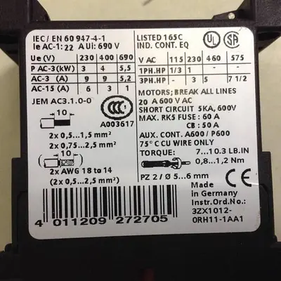 USED SIEMENS 3RT1 016-1BB41