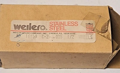8 Pcs Weiler 16833 CRIMPED WIRE WHEEL .005" STAINLESS STEEL 1/2" ARBOR
