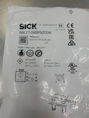 SICK IME12-04BPSZC0K Inductive Proximity Sensor, 10-30VDC. 5E-5/9
