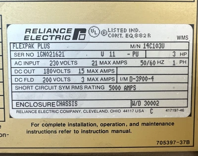 NEW Reliance Electric 14C103U