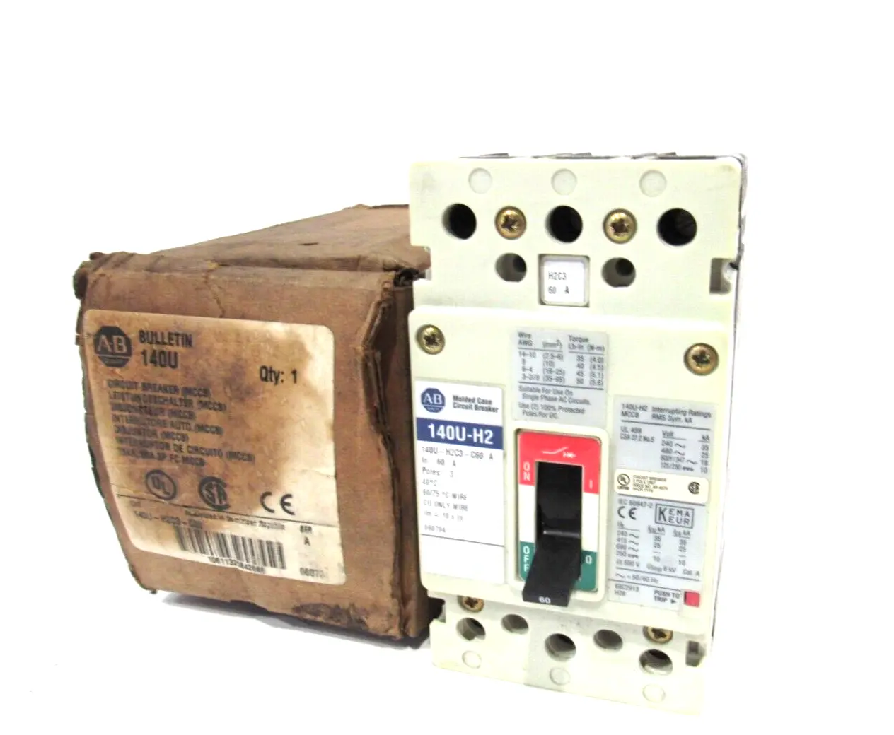 NEW ALLEN BRADLEY 140U-H2C3-C60 CIRCUIT BREAKER SER.A 140UH2C3C60