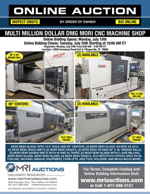 MULTI MILLION DOLLAR DMG MORI CNC MACHINE SHOP AUCTION