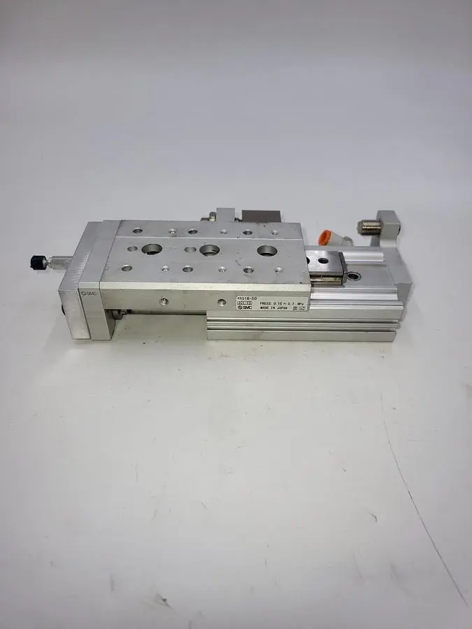 USED SMC SMC AIR SLIDE TABLE: 50 MM STROKE LG, 16 MM BORE DIA, MXS16-50