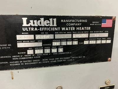 LUDELL CR3-G-20 Industrial Water Heater Parts | Equipment Recovery Corp. (18)