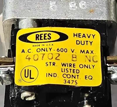Rees 40702-B-NC Auxiliary Block. Loc4E-31