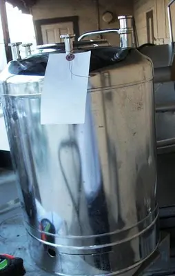 Tank, 6 Gallon, 316L Stainless Steel, Pressure, 9" x 25", Alloy #S741350