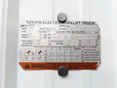 Toyota 8FBE15U Electric Forklift Dual-Wheel Rear Axle Drive Assembly Off 8FBE15U