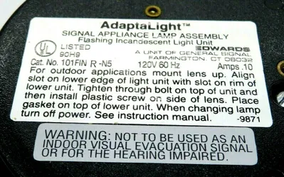 NEW UTC FIRE & SECURITY EDWARDS 101FIN-R-N5 RED STACK LIGHT 101FINRN5
