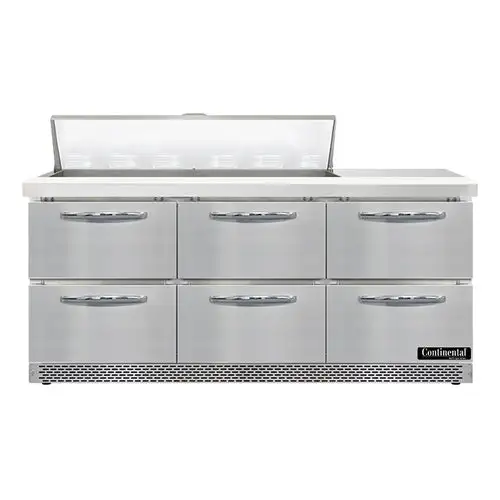Continental SW72N12-FB-D 72" Sandwich/salad Prep Table W/ Refrigerated Base, 115v