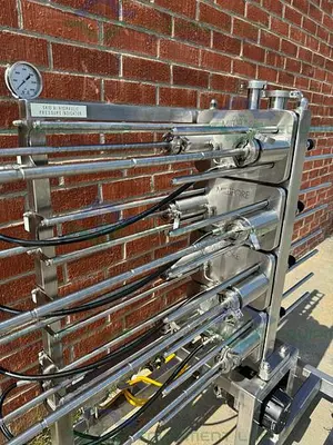 USED MILLIPORE STAINLESS STEEL PELLICON 2 CASSETTE FILTER HOLDER STACK OF 8