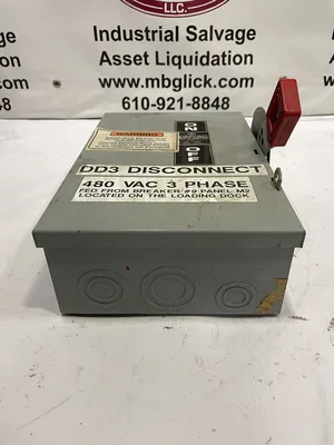 GE TH3361 30A 3 Pole Fusible Safety Disconnect Switch 600VAC 250VDC