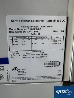Thermo Fisher Scientific Thermo Fisher Scientific ULT Freezer, Model TSX70086A