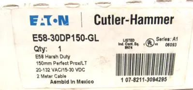 NEW CUTLER HAMMER E58-30DP150-GL PROXIMITY SENSOR SER.A1 E5830DP150GL