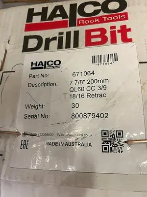 Used HALCO 7-7/8” QL60 HAMMER BIT Drills Pennsylvania US | East West Machinery & Drilling #1417456