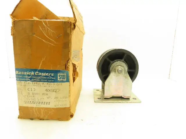 Bassick S-698 Heavy Duty V-Groove 6"x2.75"Steel Caster Wheel 6.75"x5"Fixed Plate