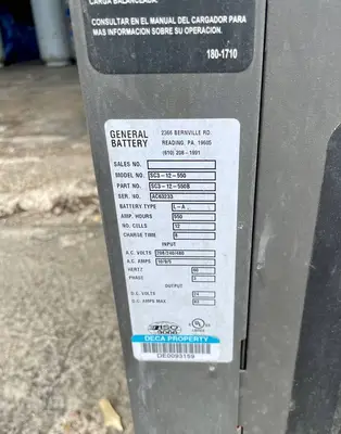 Used GENERAL BATTERY SC3-12-550 Battery Chargers Texas US | TB Forklifts #1274910