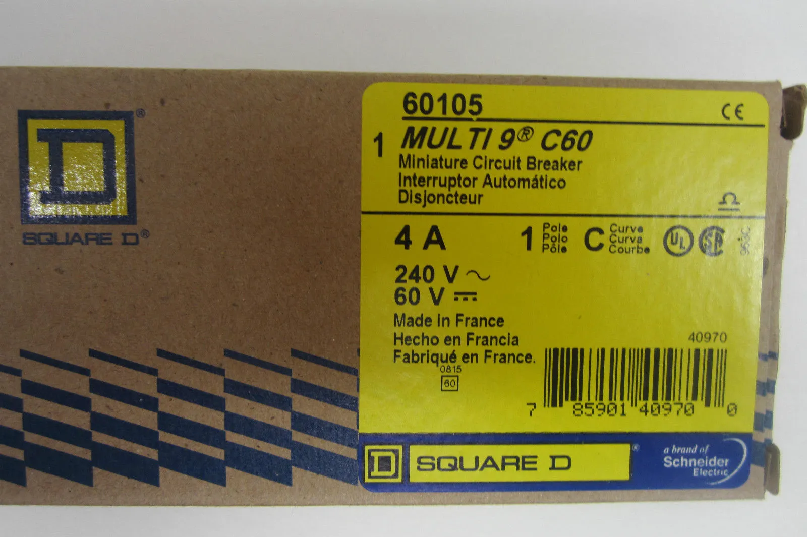 NEW SQUARE D 60105 CIRCUIT BREAKER MULTI 9 C60