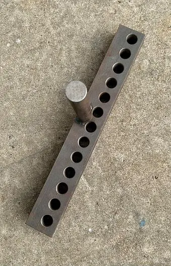 Metal  Spinning Tool Rest w/1" Post ~ Face is 15" x 2" w/ 3/4" Holes (5810)