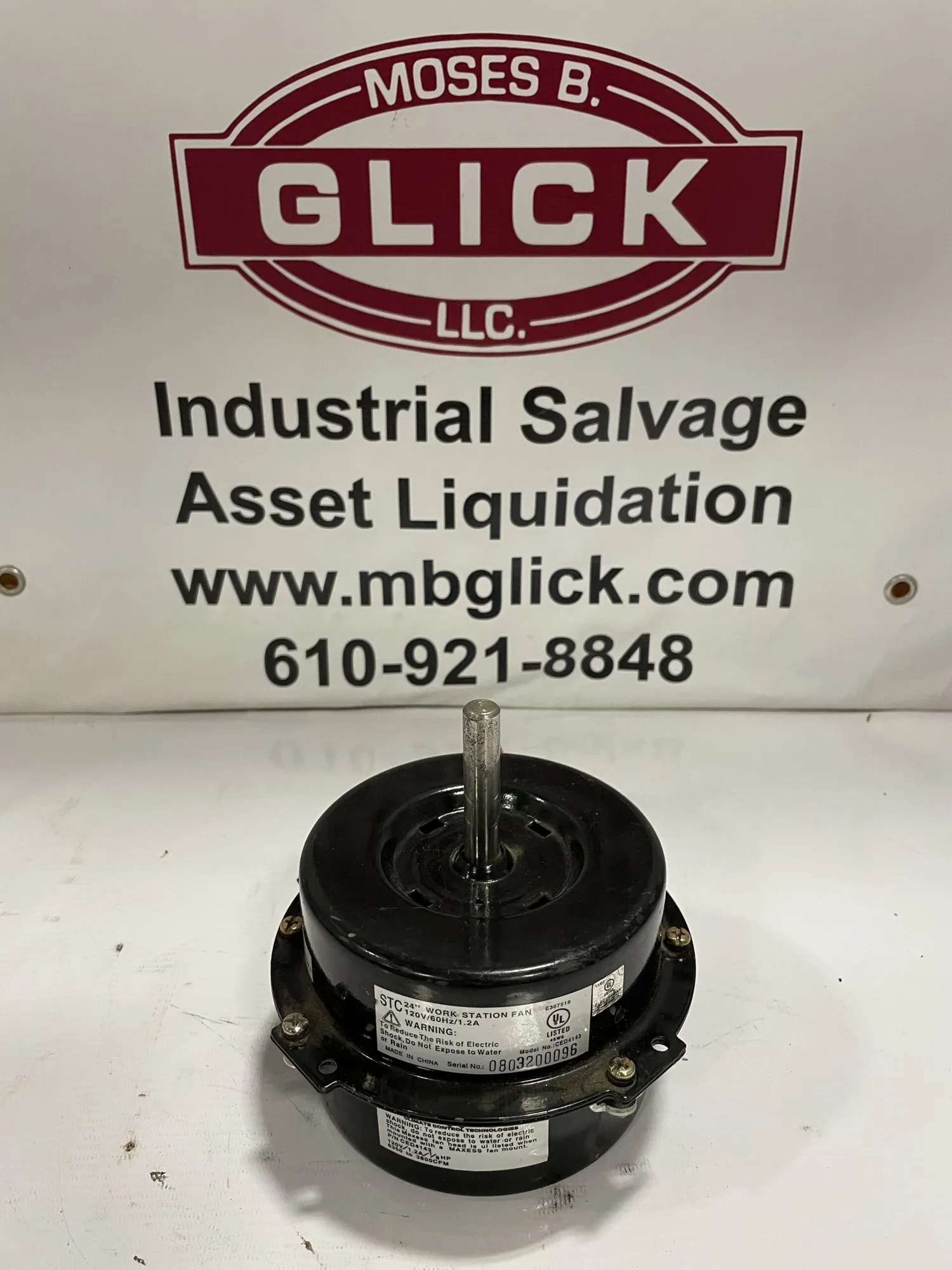 Maxess STC 24” CED4143 1/8hp Fan Motor 120V 6350-3800CFM