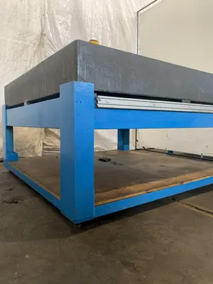 60" X 60" X 8-1/4" GRANITE SURFACE TABLE. STOCK # 1165023.