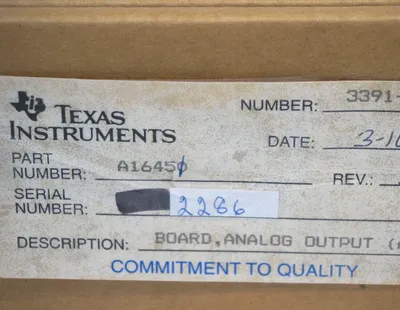 USED TEXAS INSTRUMENTS A16451 ANALOG OUTPUT BOARD REV. C