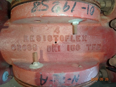4" Resistoflex Short Cross TFE Line, 150