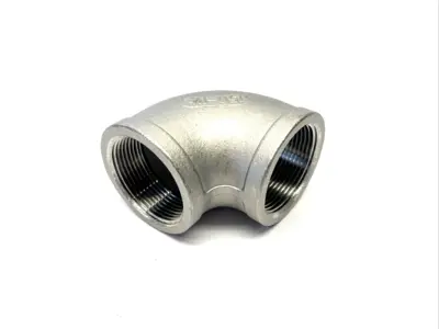 4464K18 | 304 SS Threaded Pipe Fitting, Low-Pressure, 90 Deg. Elbow 1-1/2" NPT 5PK - New – Open box