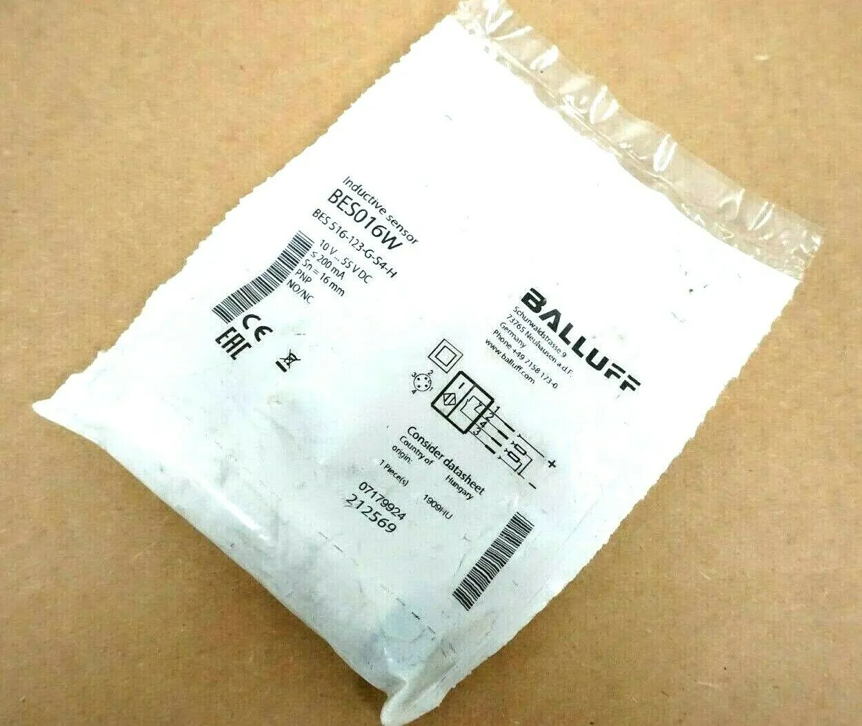 NEW BALLUFF BES016W BES 516-123-G-S4-H INDUCTIVE SENSOR BES516123GS4H