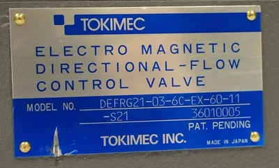 NEW TOKIMEC DEFRG21-03-6C-EX-60-11 DIRECTIONAL CONTROL VALVE DEFRG21036CEX6011
