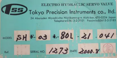 NEW TOKYO SH03-80L-21-041 SERVO VALVE SH0380L21041