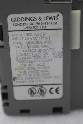 GIDDINGS & LEWIS M.1300.7372 R1 Input Module 24VDC SINK/SOURCE STOCK 651-D