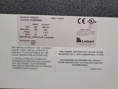 USED 2011 LIEBERT PPB225C