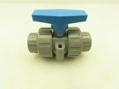 Plast-o-matic MBV100EPS-CP True Blue 1" NPT Socket True Union Ball Valve EPDM