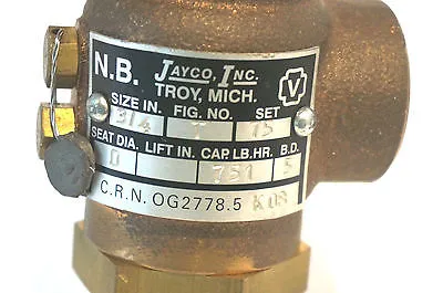 NEW JAYCO INC. VALVE 3/4" FIG. T