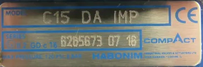 NEW HABONIM C15-DA-IMP ACTUATOR IMP K00012159-1 C15DAIMP